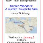 Sacred Wonders, Wednesday, January 3, 2024 7:30pm Chesapeake Room, MST