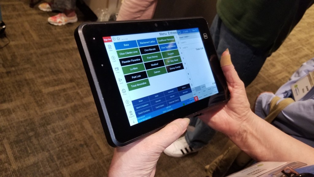 Unfortunately, the tablets are often broken that is why is why we see the servers using pencil and paper. Erickson is leaning on the manufacturer to fix the problem.