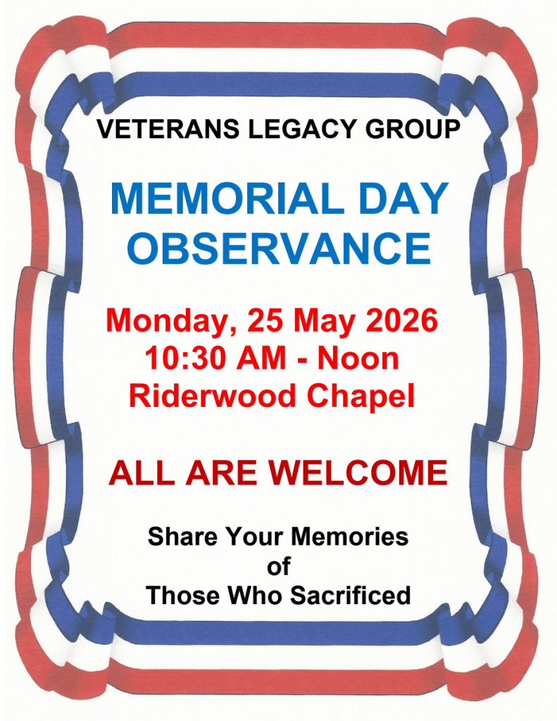 VLG Memorial Day 2026 Flyer